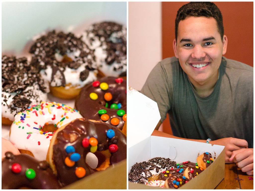 Teen with Happy Birthday donuts